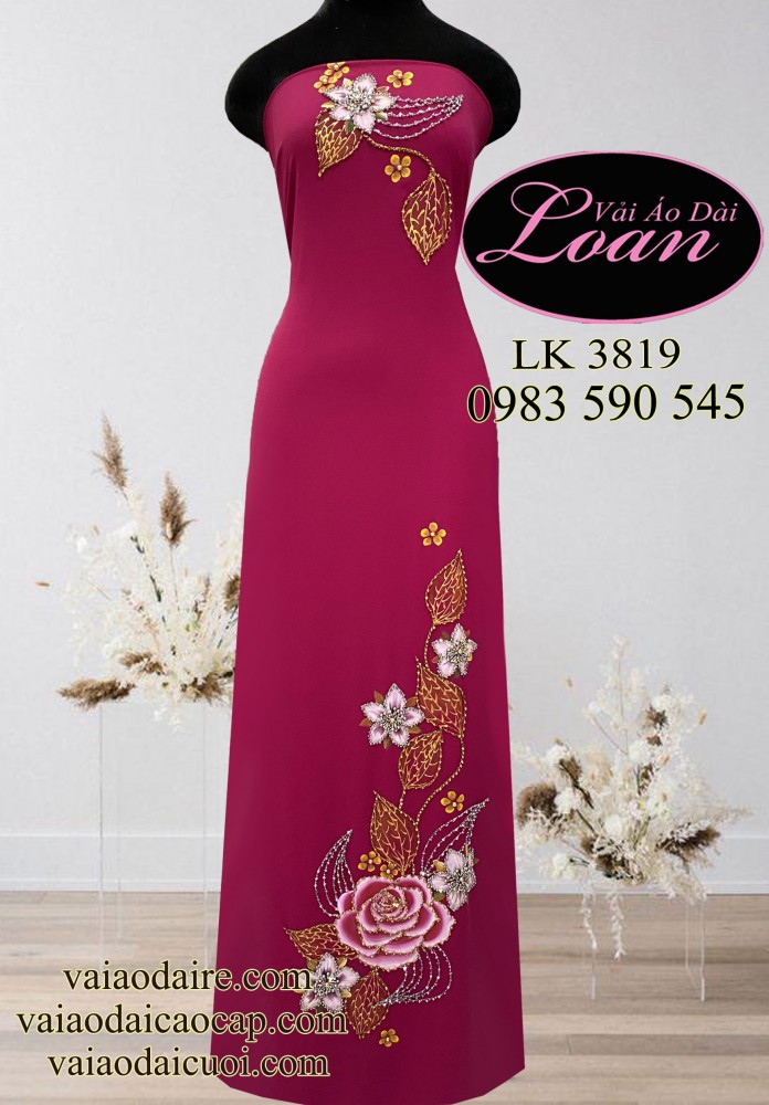 Vải áo dài kết hoa sang trọng