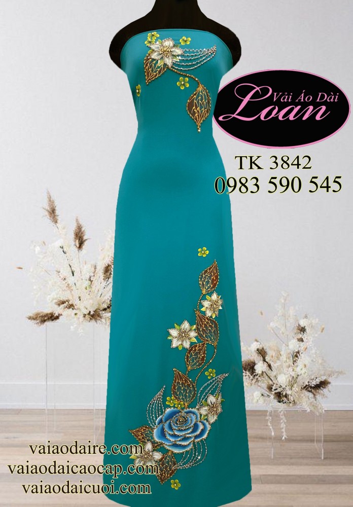 Vải áo dài kết hoa sang trọng