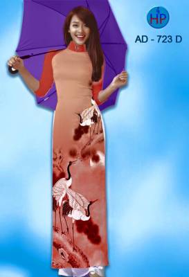 Vải áo dài chim Hạc-DT 1054