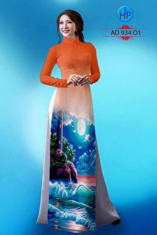 Vải áo dài phong cảnh 3D