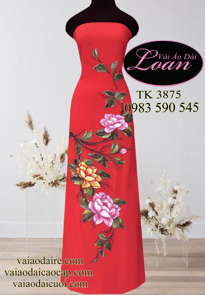 Vải áo dài kết hoa