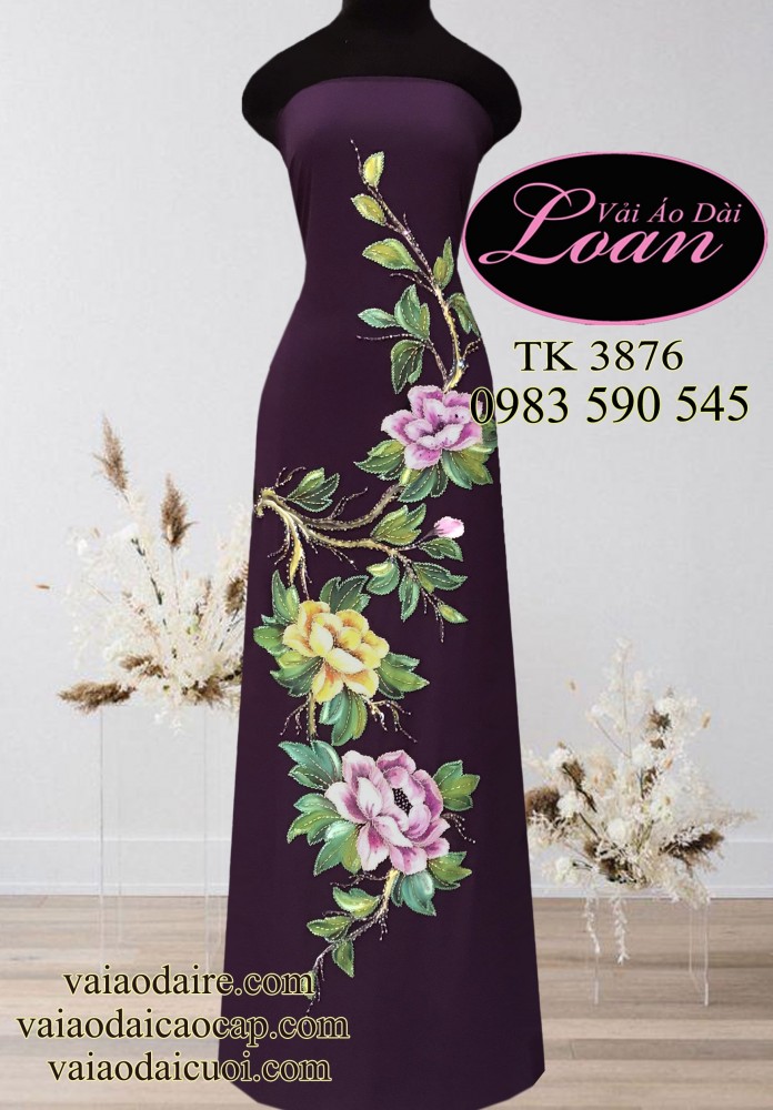 Vải áo dài kết hoa