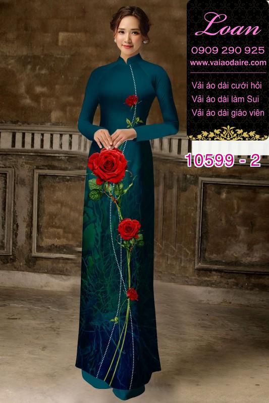 Vải áo dài hoa hồng Vải áo dài hoa hồng