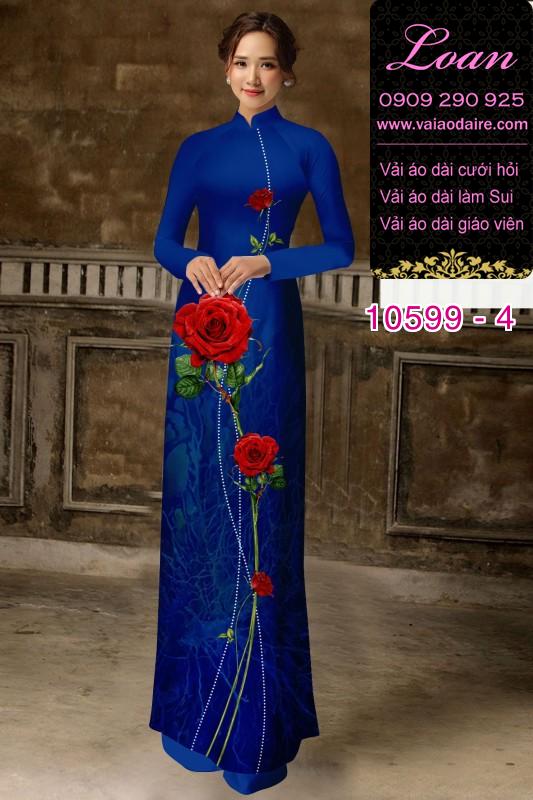 Vải áo dài hoa hồng Vải áo dài hoa hồng