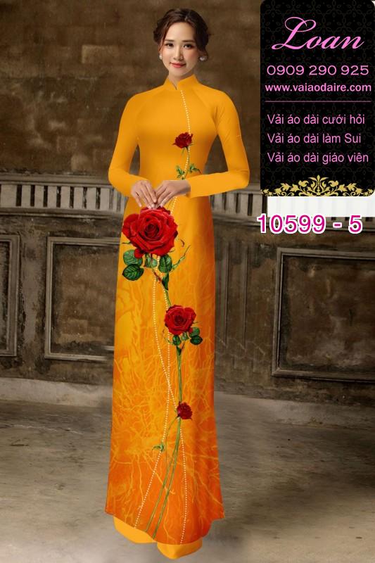 Vải áo dài hoa hồng Vải áo dài hoa hồng