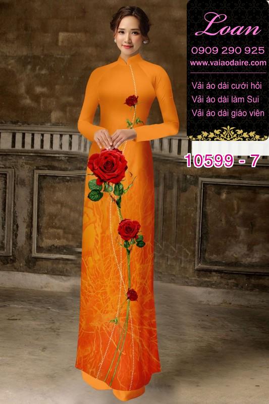 Vải áo dài hoa hồng Vải áo dài hoa hồng