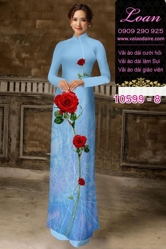 Vải áo dài hoa hồng Vải áo dài hoa hồng