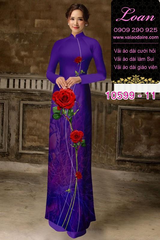Vải áo dài hoa hồng Vải áo dài hoa hồng