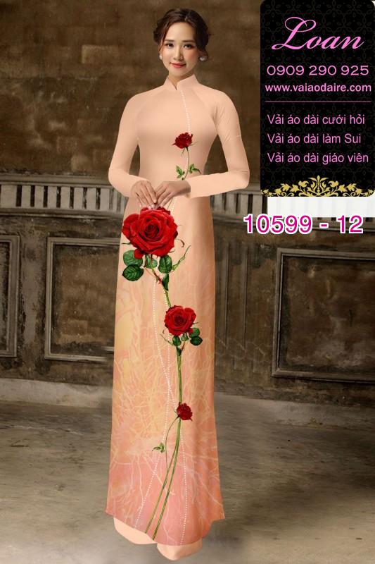 Vải áo dài hoa hồng Vải áo dài hoa hồng