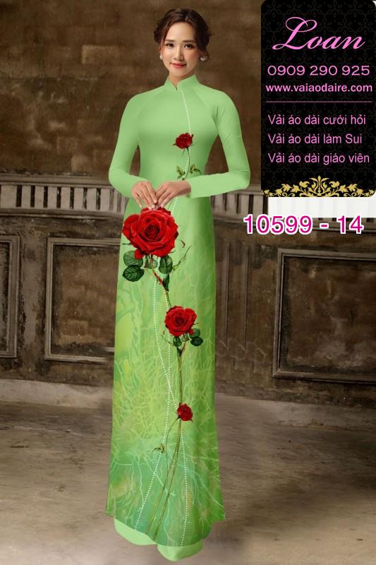 Vải áo dài hoa hồng Vải áo dài hoa hồng