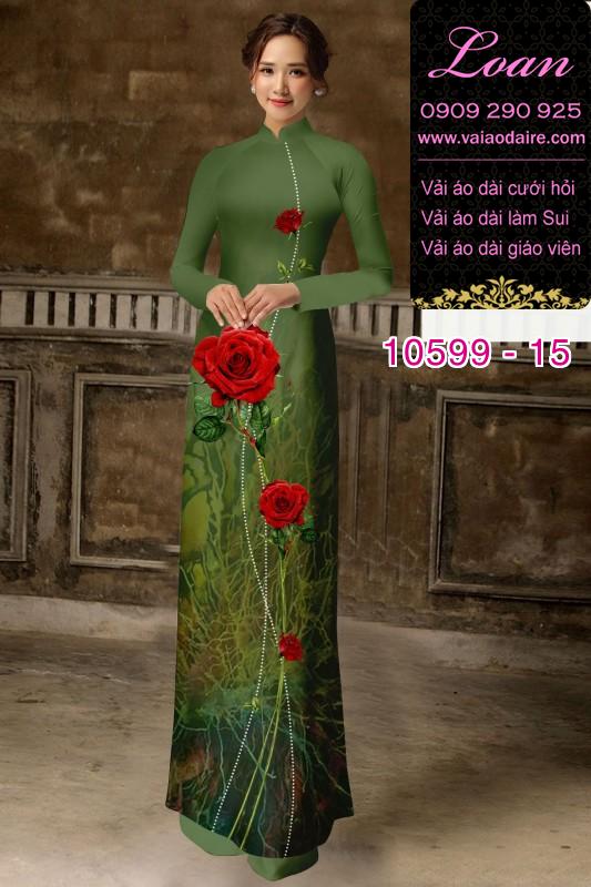 Vải áo dài hoa hồng Vải áo dài hoa hồng