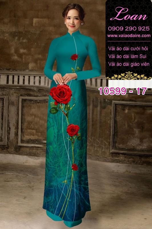 Vải áo dài hoa hồng Vải áo dài hoa hồng