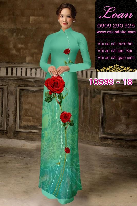 Vải áo dài hoa hồng Vải áo dài hoa hồng