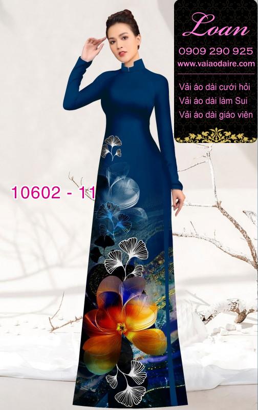 Vải áo dài hoa 3D