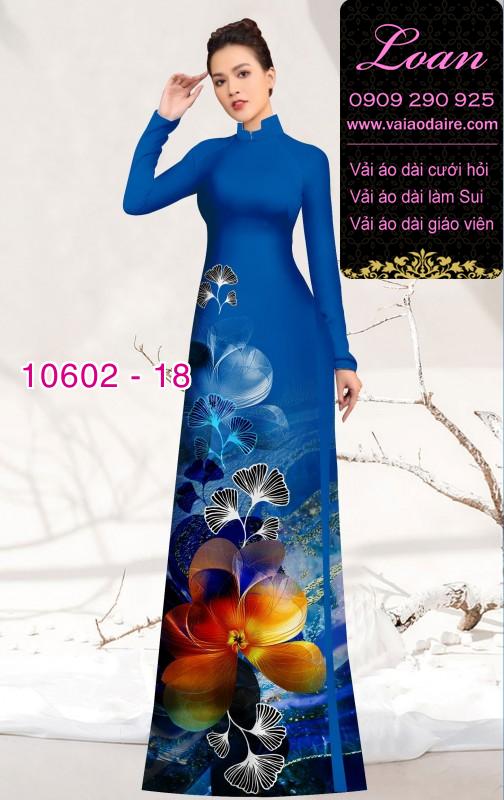 Vải áo dài hoa 3D