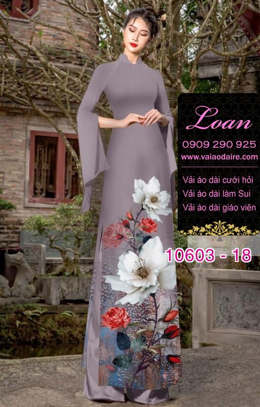 Vải áo dài hoa 3D Vải áo dài hoa 3D