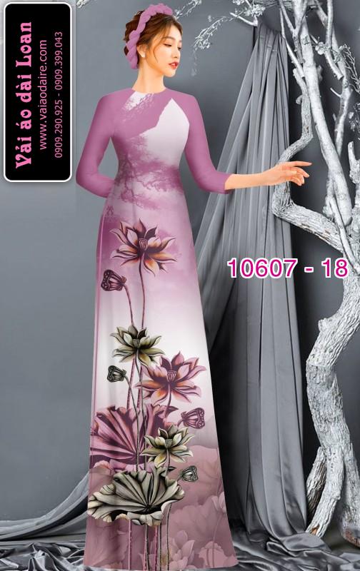 Vải áo dài hoa sen