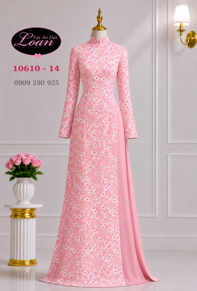 Vải áo dài hoa nhí