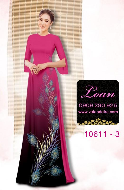 Vải áo dài đuôi chim công