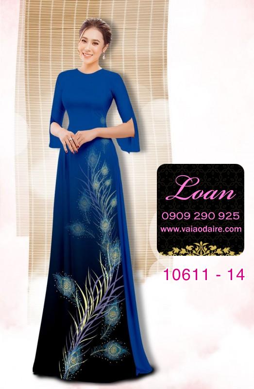Vải áo dài đuôi chim công