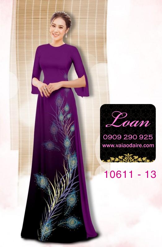 Vải áo dài đuôi chim công