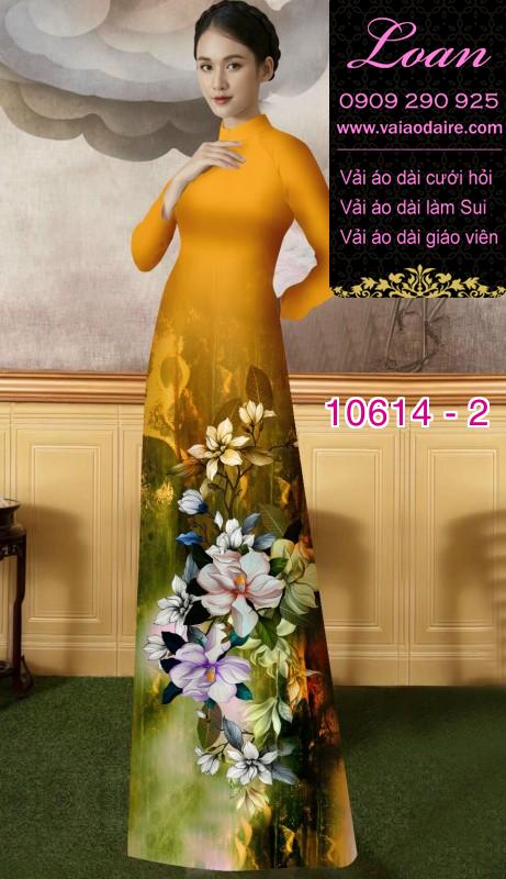 Vải áo dài hoa 3D