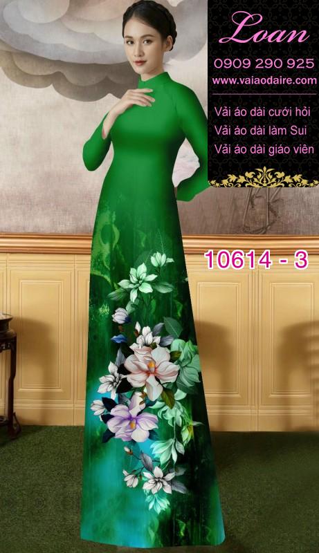 Vải áo dài hoa 3D
