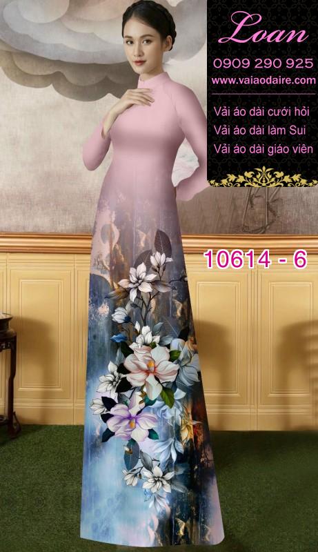 Vải áo dài hoa 3D