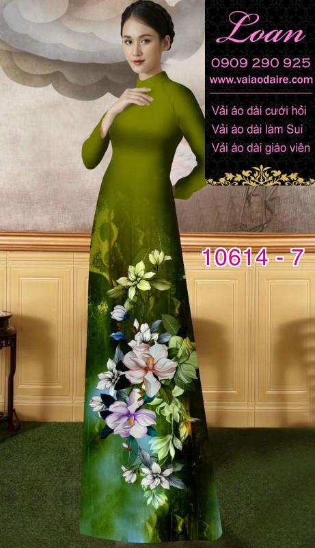 Vải áo dài hoa 3D