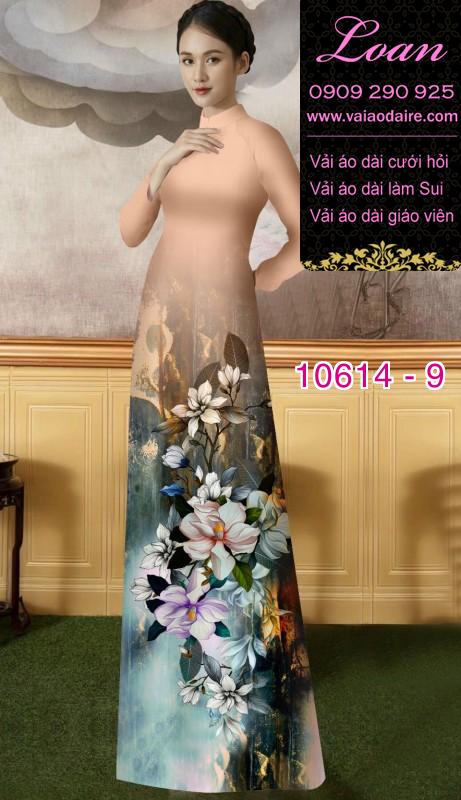 Vải áo dài hoa 3D