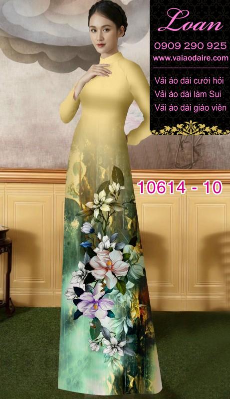 Vải áo dài hoa 3D