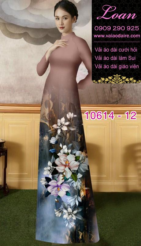 Vải áo dài hoa 3D