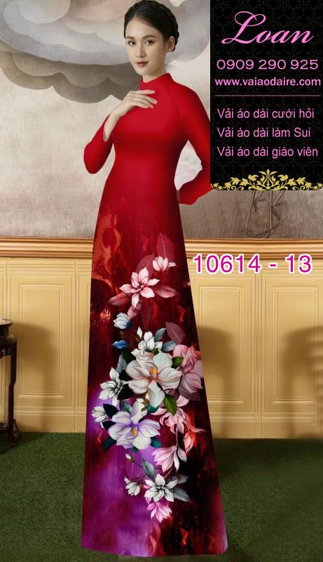 Vải áo dài hoa 3D