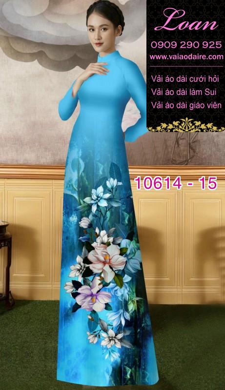 Vải áo dài hoa 3D