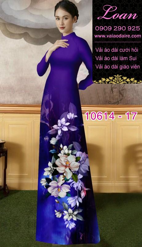 Vải áo dài hoa 3D