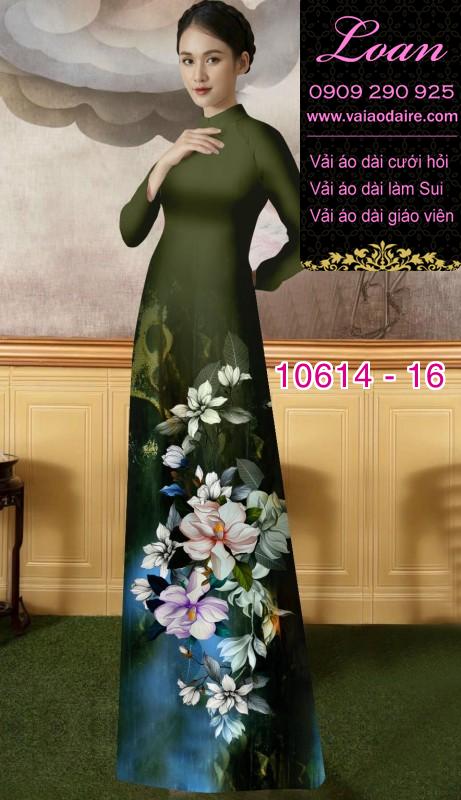 Vải áo dài hoa 3D