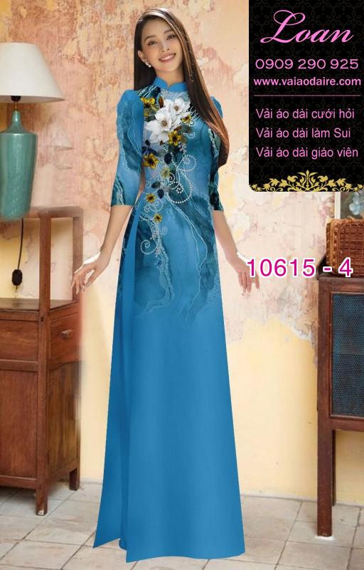 Vải áo dài hoa 3D