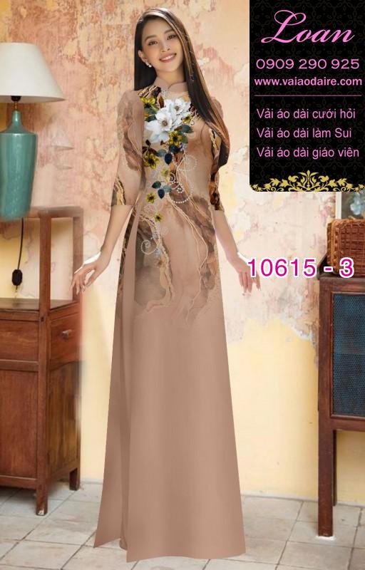 Vải áo dài hoa 3D