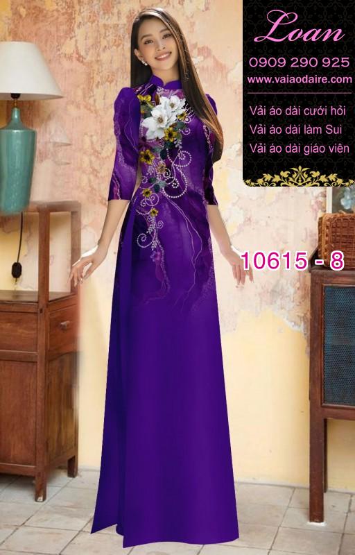 Vải áo dài hoa 3D