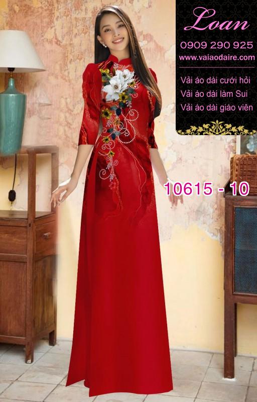 Vải áo dài hoa 3D