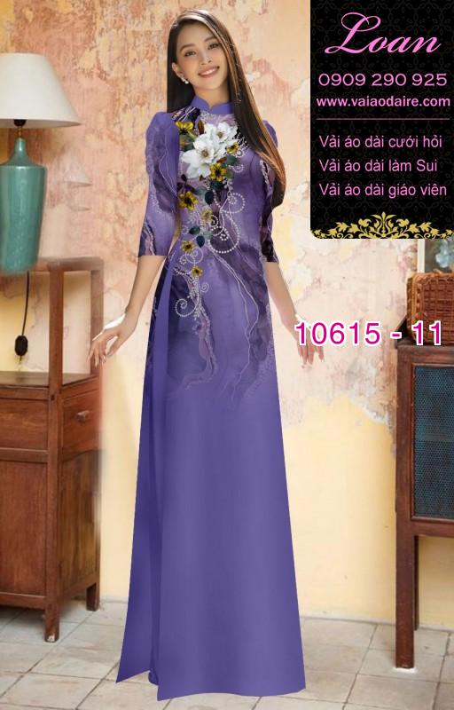 Vải áo dài hoa 3D