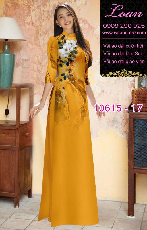 Vải áo dài hoa 3D
