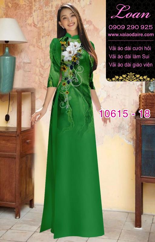 Vải áo dài hoa 3D