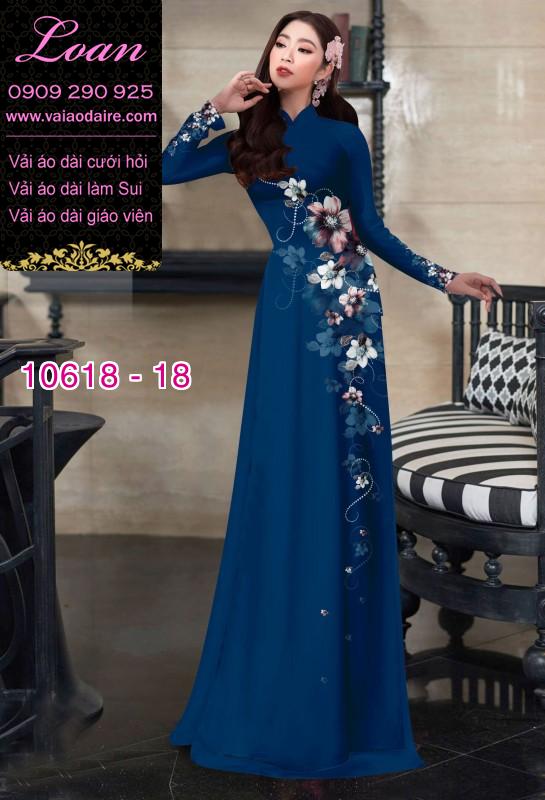 Vải áo dài hoa 3D