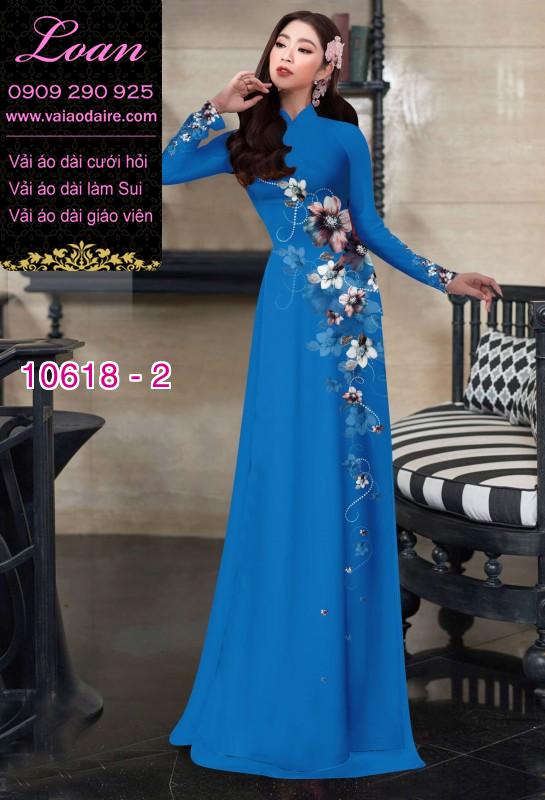 Vải áo dài hoa 3D