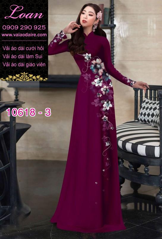 Vải áo dài hoa 3D
