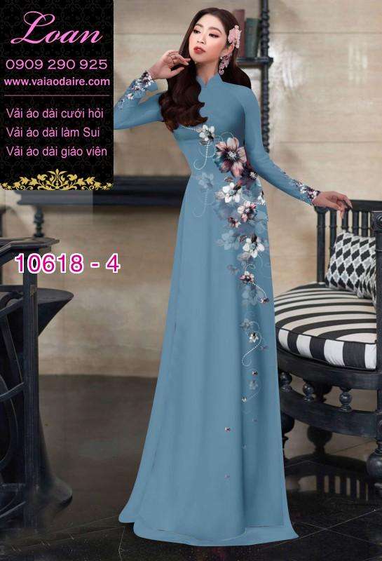 Vải áo dài hoa 3D