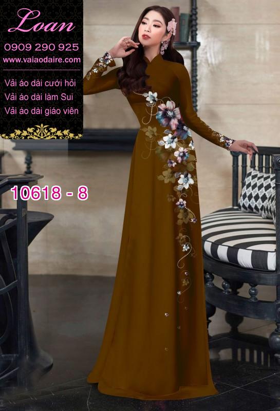 Vải áo dài hoa 3D