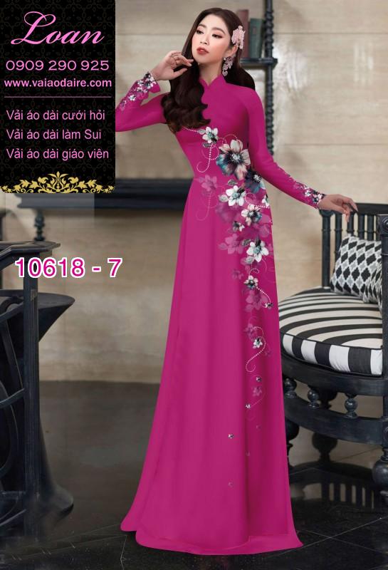 Vải áo dài hoa 3D