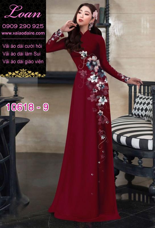 Vải áo dài hoa 3D